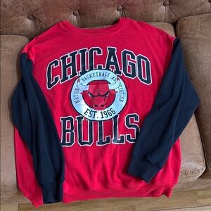 Chicago Bulls Red and Black Men's Sweater